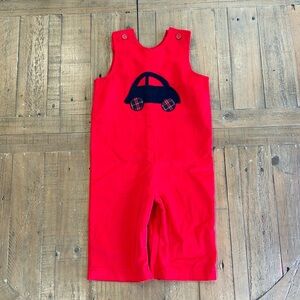 Funtasia red corduroy car overalls